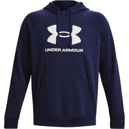 Sweat à capuche Under Armour Rival en polaire avec logo, homme, bleu marine, taille 2XL