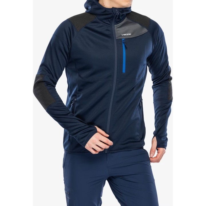 Felpa con cappuccio Viking Yosemite da uomo, blu navy/blu, taglia M