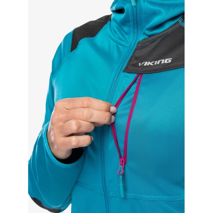 Viking Yosemite Hoodie Damen Türkis/Fuchsia XL