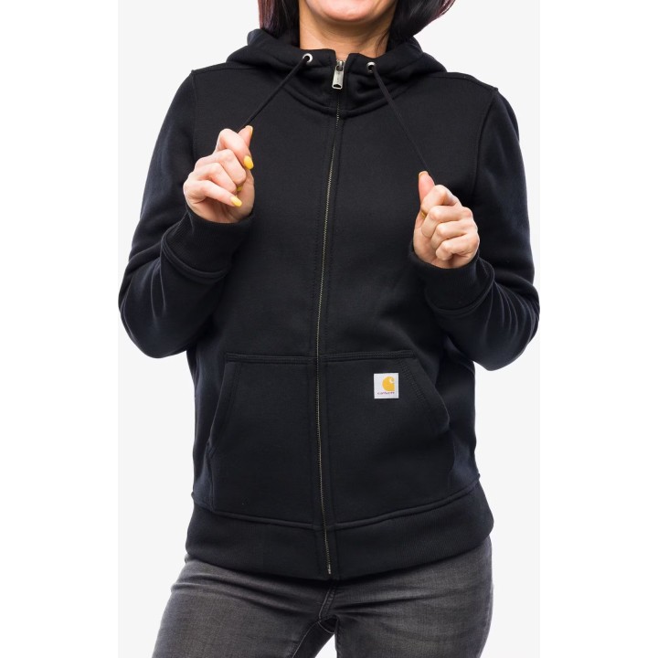 Felpa con cappuccio e zip integrale Carhartt Clarksburg da donna, nera, taglia M