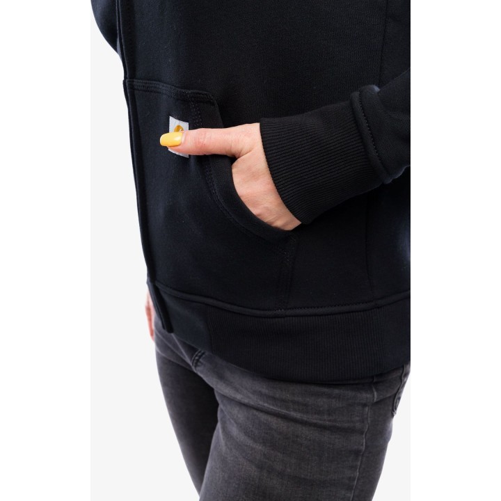Felpa con cappuccio e zip integrale Carhartt Clarksburg da donna, nera, taglia M