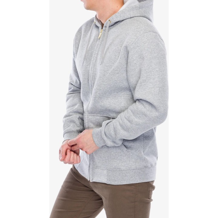 Sudadera con capucha y cremallera completa Carhartt de peso medio, color gris jaspeado