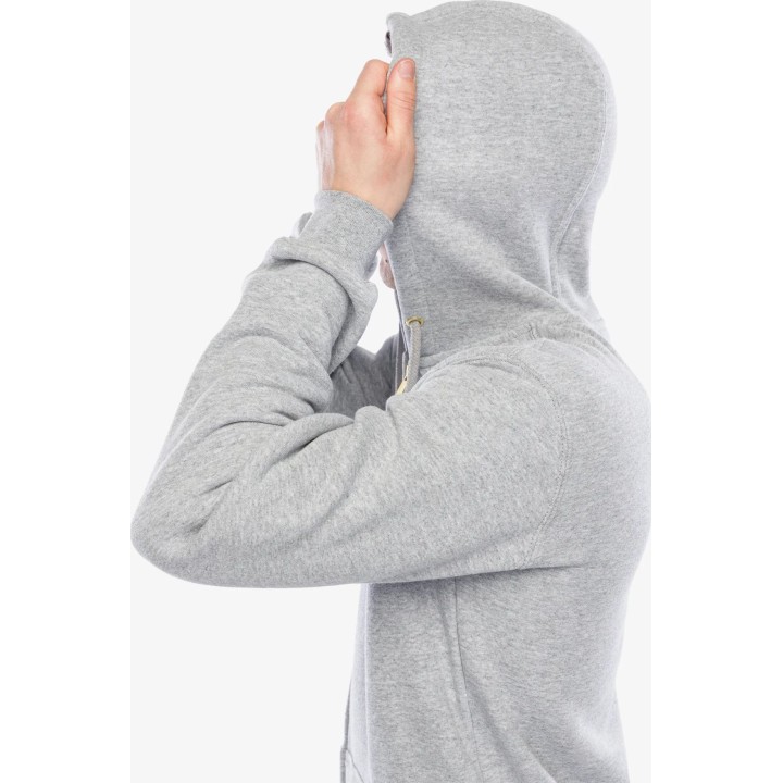 Sudadera con capucha y cremallera completa Carhartt de peso medio, color gris jaspeado