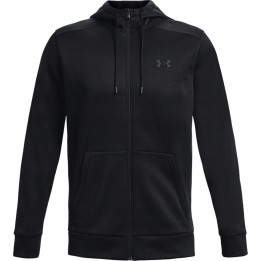 Sweat à capuche zippé intégral Under Armour Armour Fleece pour homme, noir, taille M
