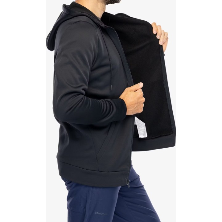Sudadera con capucha y cremallera completa Under Armour Armour Fleece para hombre, negra, talla M