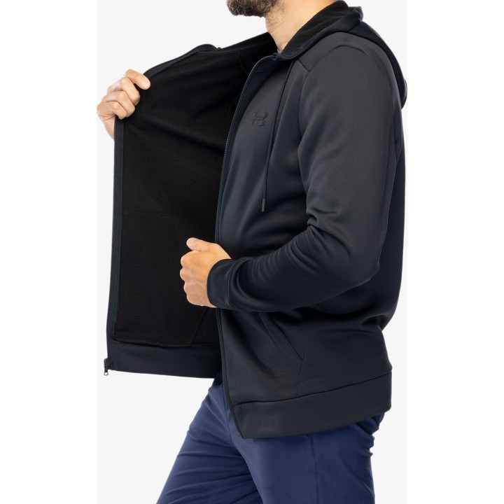Sudadera con capucha y cremallera completa Under Armour Armour Fleece para hombre, negra, talla M