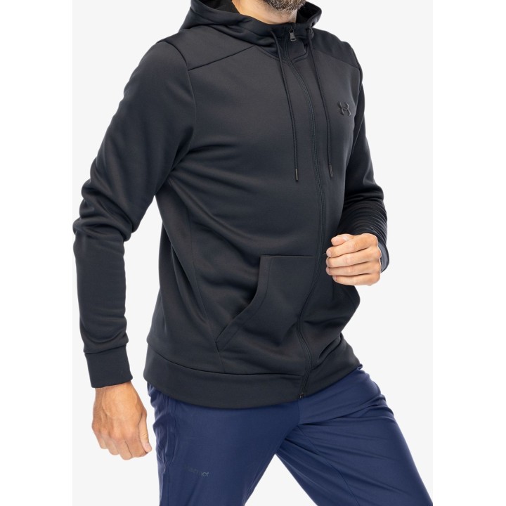 Sudadera con capucha y cremallera completa Under Armour Armour Fleece para hombre, negra, talla M