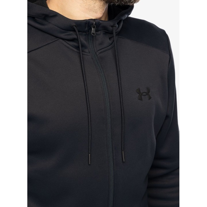 Sudadera con capucha y cremallera completa Under Armour Armour Fleece para hombre, negra, talla M