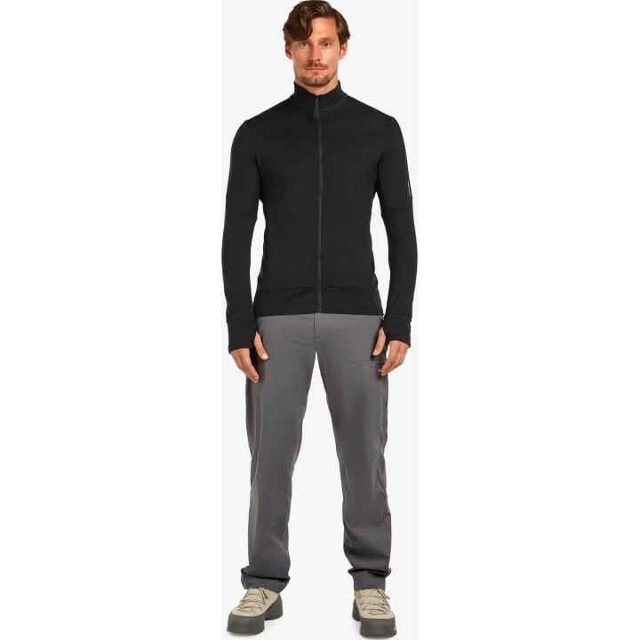 Moletim com capuz e fecho de correr Icebreaker Merino 260 Quantum IV LS, preto, XXL