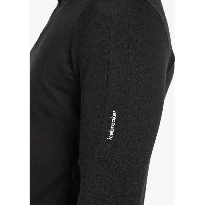 Moletim com capuz e fecho de correr Icebreaker Merino 260 Quantum IV LS, preto, XXL