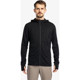 Sweat à capuche zippé à manches longues Icebreaker Merino Blend 300 RealFleece Descender, noir, taille M