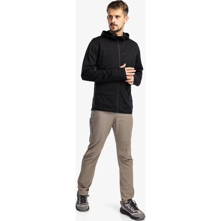 Icebreaker Merino Blend 300 RealFleece Descender LS Zip Hoodie Black M