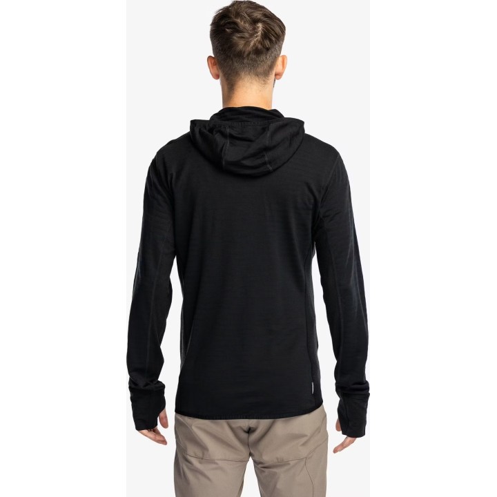 Icebreaker Merino Blend 300 RealFleece Descender LS Zip Hoodie Black M
