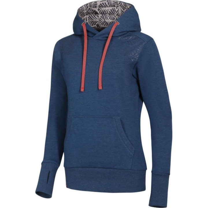 Sudadera con capucha y cremallera Ocun para mujer, azul ópalo/silverscone, talla M