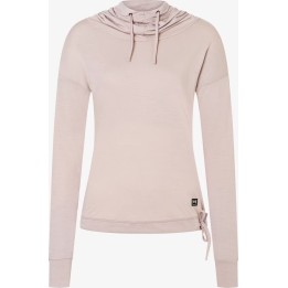 Sudadera con capucha y cuello en forma de embudo «Super.natural» para mujer, color rosa empolvado, talla M