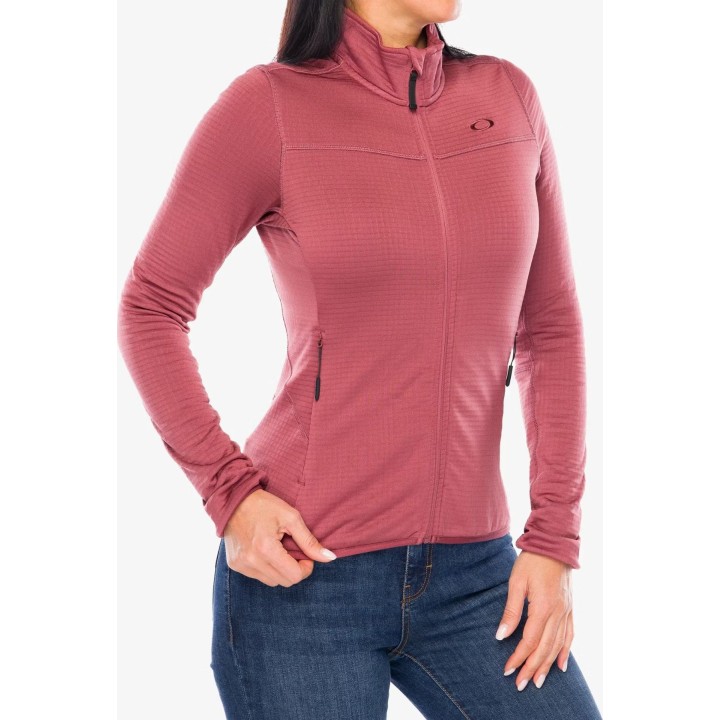 Oakley Canopy Full-Zip Fleece Sweatshirt Women Rosewood M