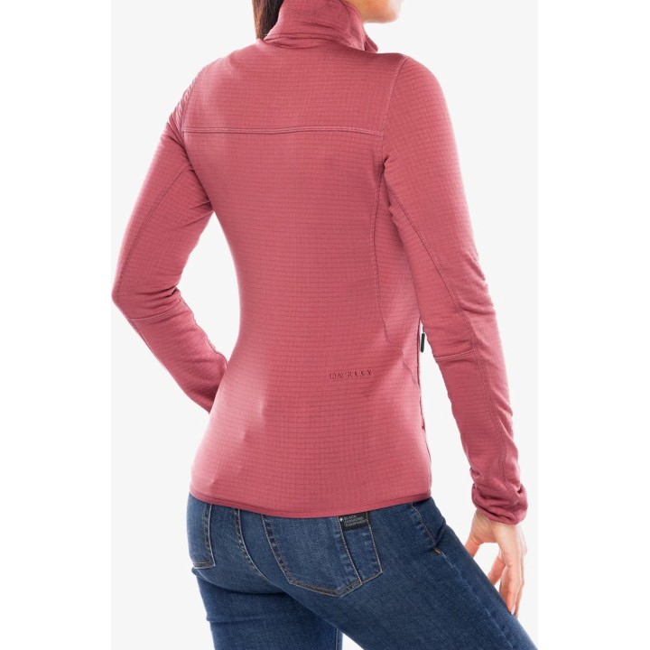 Oakley Canopy Full-Zip Fleece Sweatshirt Women Rosewood M