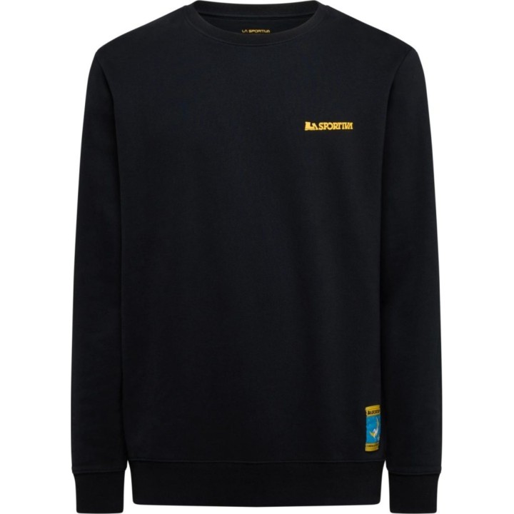 Sudadera sin capucha «Climbing on the Moon» de La Sportiva, negro/amarillo, talla L