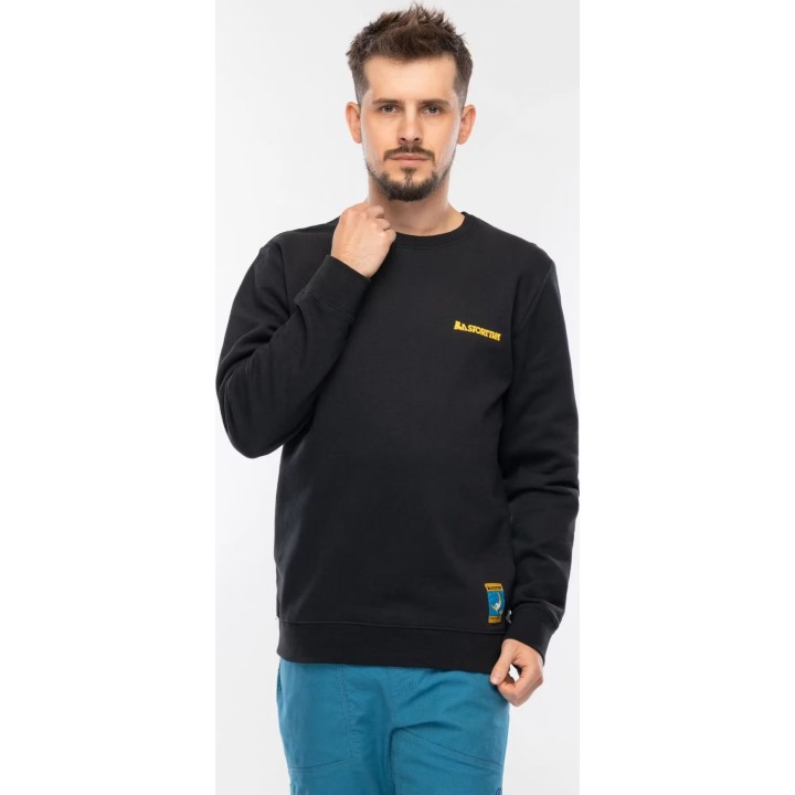 Sudadera sin capucha «Climbing on the Moon» de La Sportiva, negro/amarillo, talla L