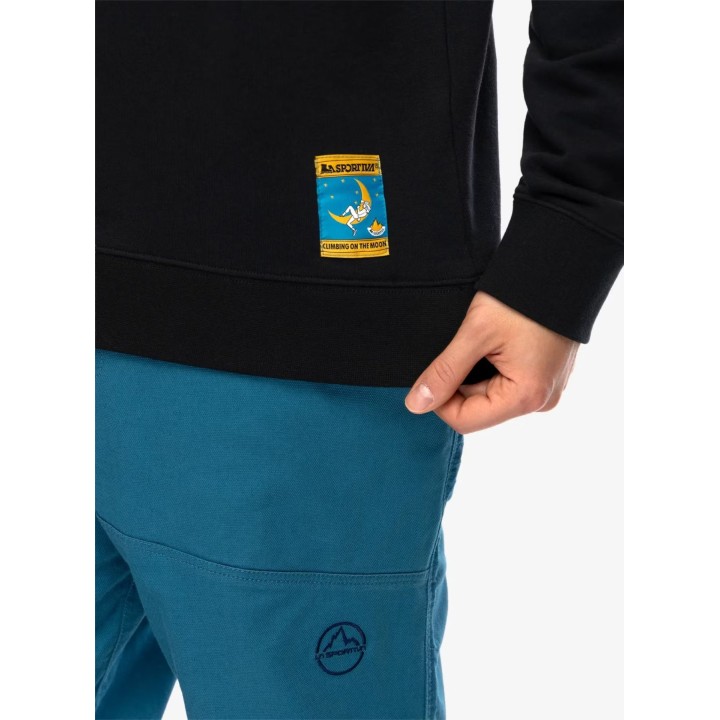 Sudadera sin capucha «Climbing on the Moon» de La Sportiva, negro/amarillo, talla L