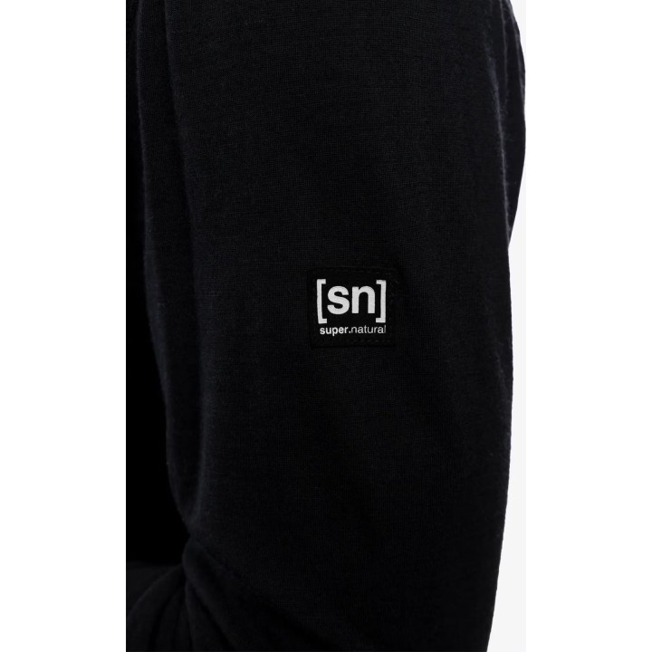 Super.natural Tundra175 Jersey de cuello alto para hombre, negro azabache