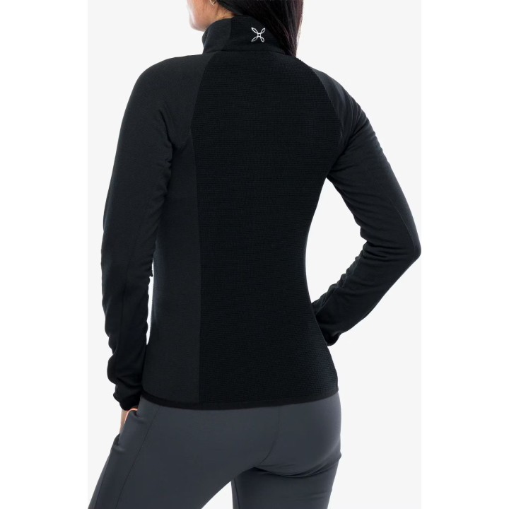 Chaqueta polar Montura Stretch 2 Maglia para mujer, negro/negro, talla M