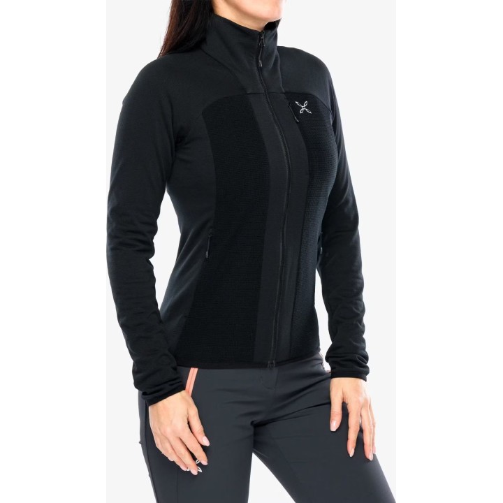Chaqueta polar Montura Stretch 2 Maglia para mujer, negro/negro, talla M