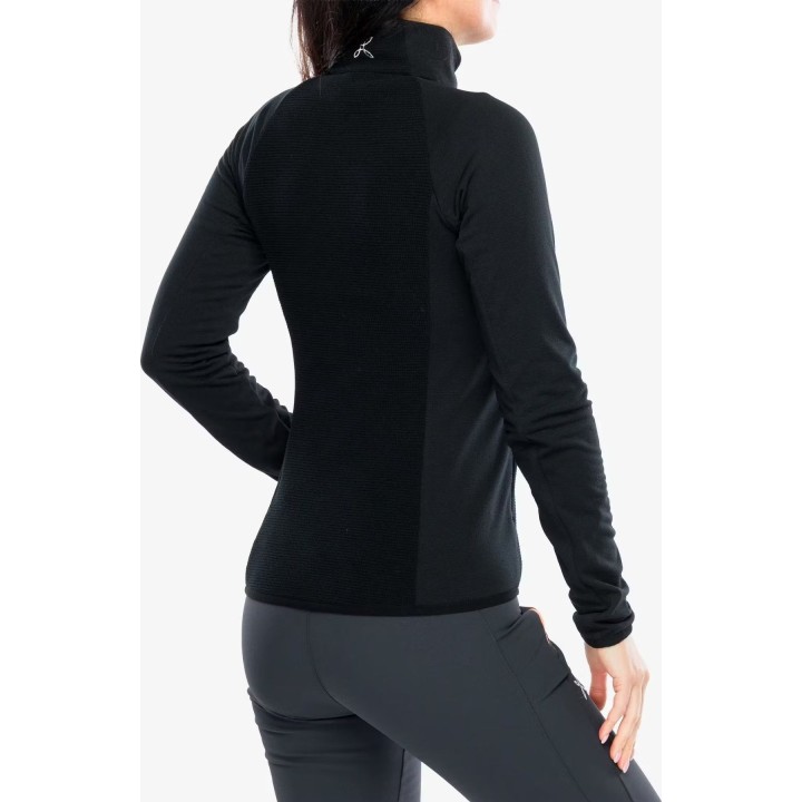 Chaqueta polar Montura Stretch 2 Maglia para mujer, negro/negro, talla M