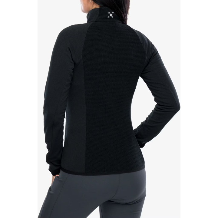 Chaqueta polar Montura Stretch 2 Maglia para mujer, negro/negro, talla M