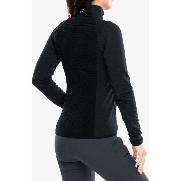 Chaqueta polar Montura Stretch 2 Maglia para mujer, negro/negro, talla M