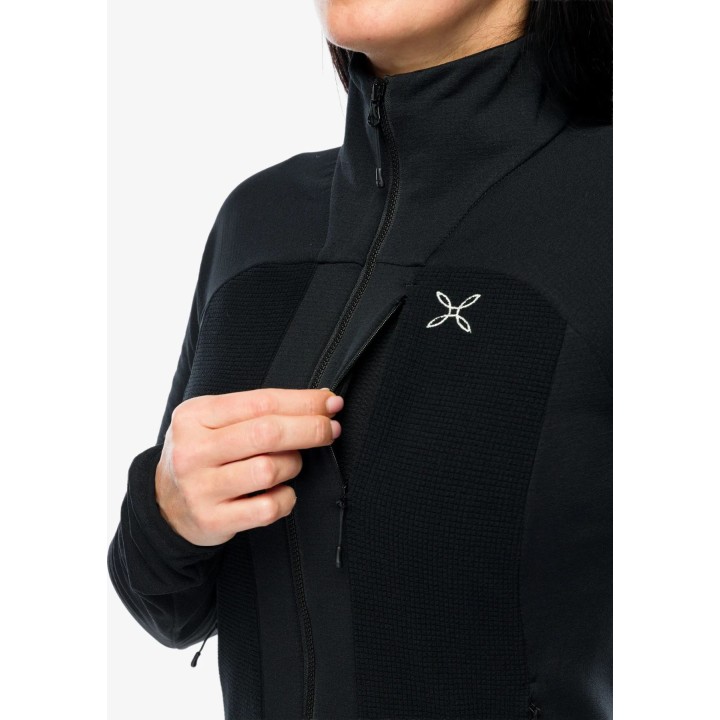 Chaqueta polar Montura Stretch 2 Maglia para mujer, negro/negro, talla M