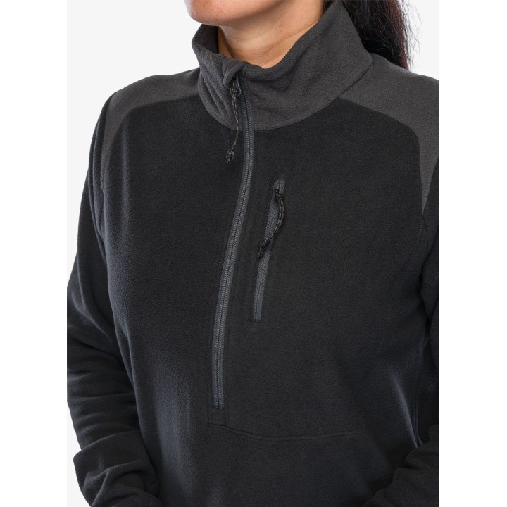 Sudadera con capucha de forro polar Fjällräven Vardag Lite para mujer, negra/gris oscuro, talla S