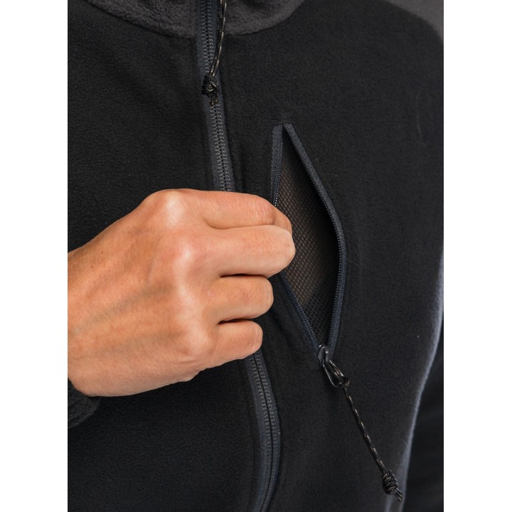 Sudadera con capucha de forro polar Fjällräven Vardag Lite para mujer, negra/gris oscuro, talla S