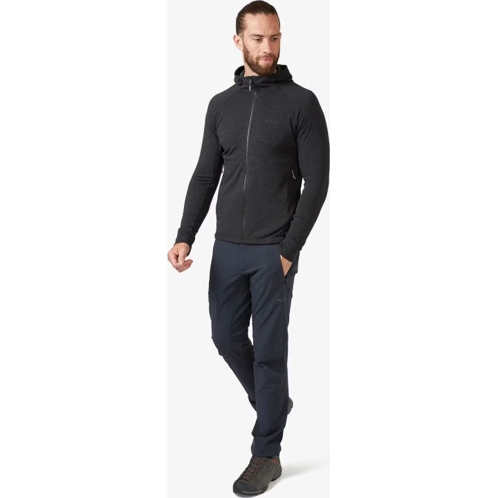 Sudadera con capucha ligera Rab Nexus para hombre, negra, talla XL
