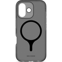 Funda trasera transparente DropTec decodificada: funda protectora compatible con MagSafe para iPhone 17 (negro mate).