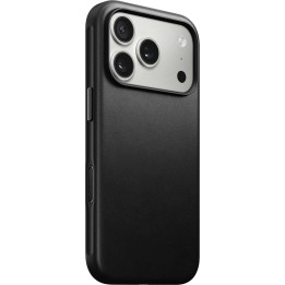 Custodia in pelle moderna NOMAD - Custodia in pelle per iPhone 17 Pro, compatibile con MagSafe (nera)