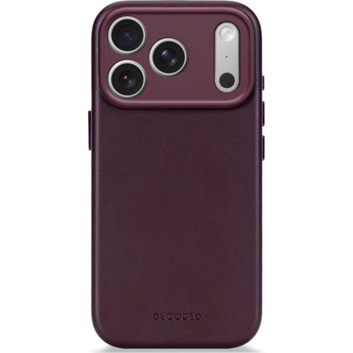 Decoded D26IPO17PMBC1DY leather back cover for iPhone 17 Pro Max, dark ruby