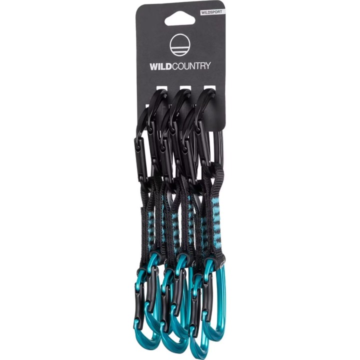 Juego de cintas exprés Wild Country Wildsport 0008656700009523, 6 x 12 cm - negro y turquesa