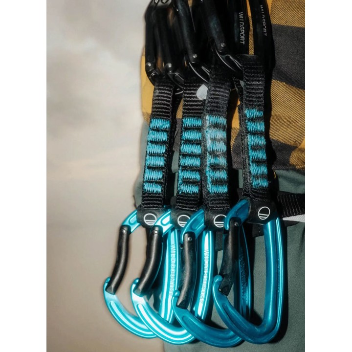 Juego de cintas exprés Wild Country Wildsport 0008656700009523, 6 x 12 cm - negro y turquesa