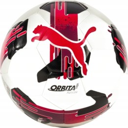 Pallone da calcio PUMA Orbita 5 Fusion, bianco/rosso Puma, misura 4