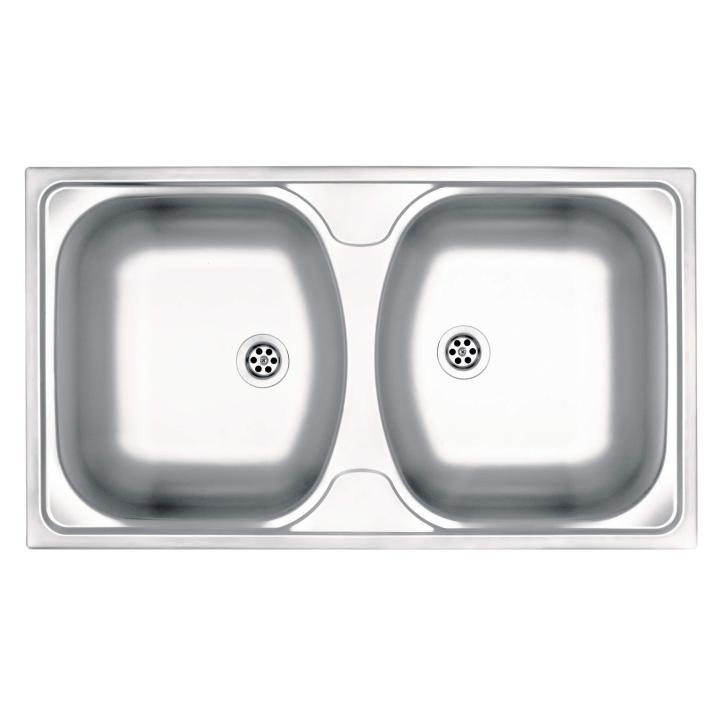 2-bowl steel sink