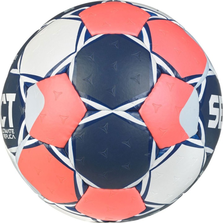 Selecciona la réplica del balón de balonmano Ultimate Euro Man 154148 0 — blanco, azul marino y naranja — talla 0