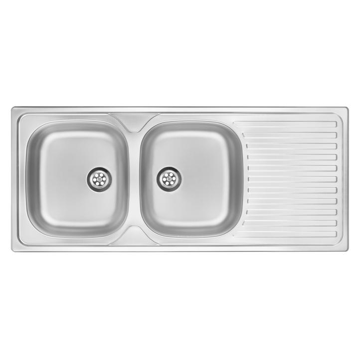 Fregadero DEANTE Techno (ZEU321) acero 2 cubetas con escurridor Plata
