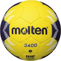 Molten H3A3400 YN 154484 Bola de andebol de 3 mãos - amarela e azul-marinho, tamanho 3