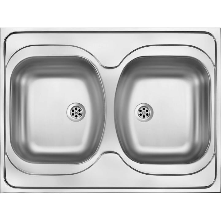 2-bowl steel sink - overlay