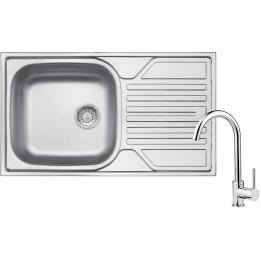 Fregadero DEANTE Legato ZELA0113 com mesclador de fregadero, 1 cubeta, granito 76x43,5 cm