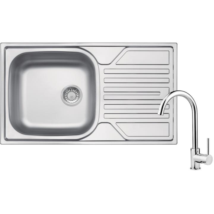 Fregadero DEANTE Legato ZELA0113 con mezclador de fregadero, 1 cubetto, granito 76x43.5 cm