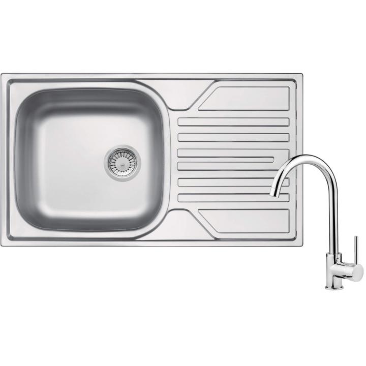 Fregadero DEANTE Legato ZELA0113 con mezclador de fregadero, 1 cubeta, granito 76x43.5 cm