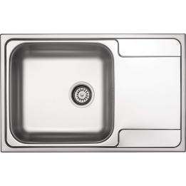 Edelstahlspüle mit einem Becken und Abtropffläche