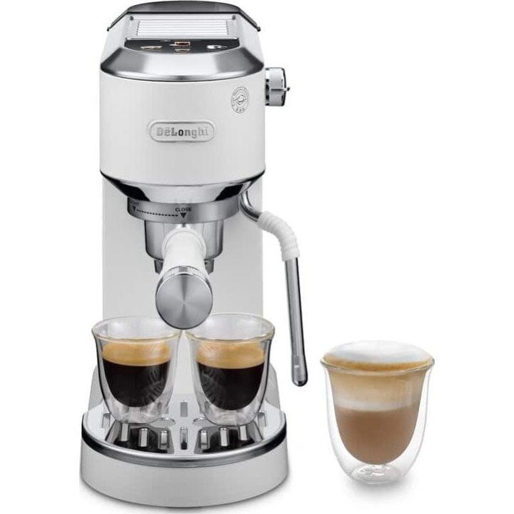 Cafetera espresso DeLonghi EC890.WI con espumador de leche, color blanco
